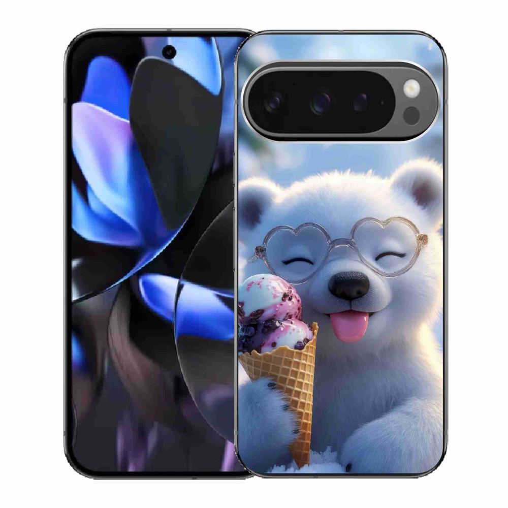Gélový kryt mmCase na Google Pixel 9 Pro - medvedík so zmrzlinou