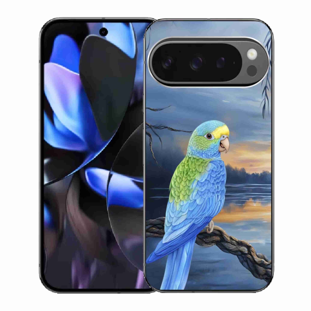 Gélový kryt mmCase na Google Pixel 9 Pro - modrý papagáj
