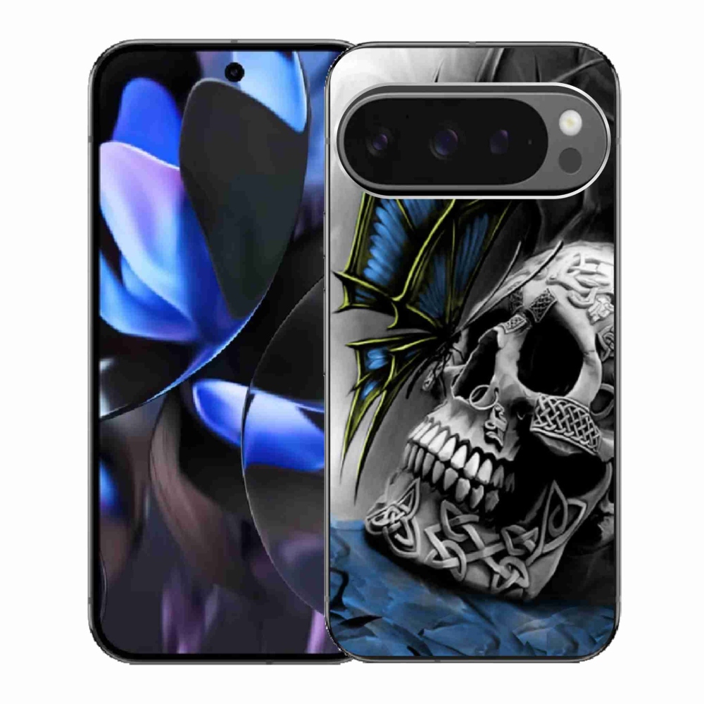 Gélový kryt mmCase na Google Pixel 9 Pro - motýľ a lebka