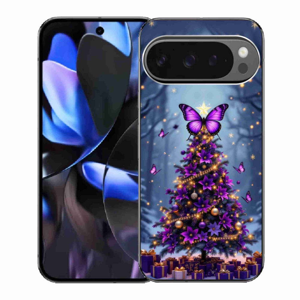 Gélový kryt mmCase na Google Pixel 9 Pro - motýlí vianočný stromček