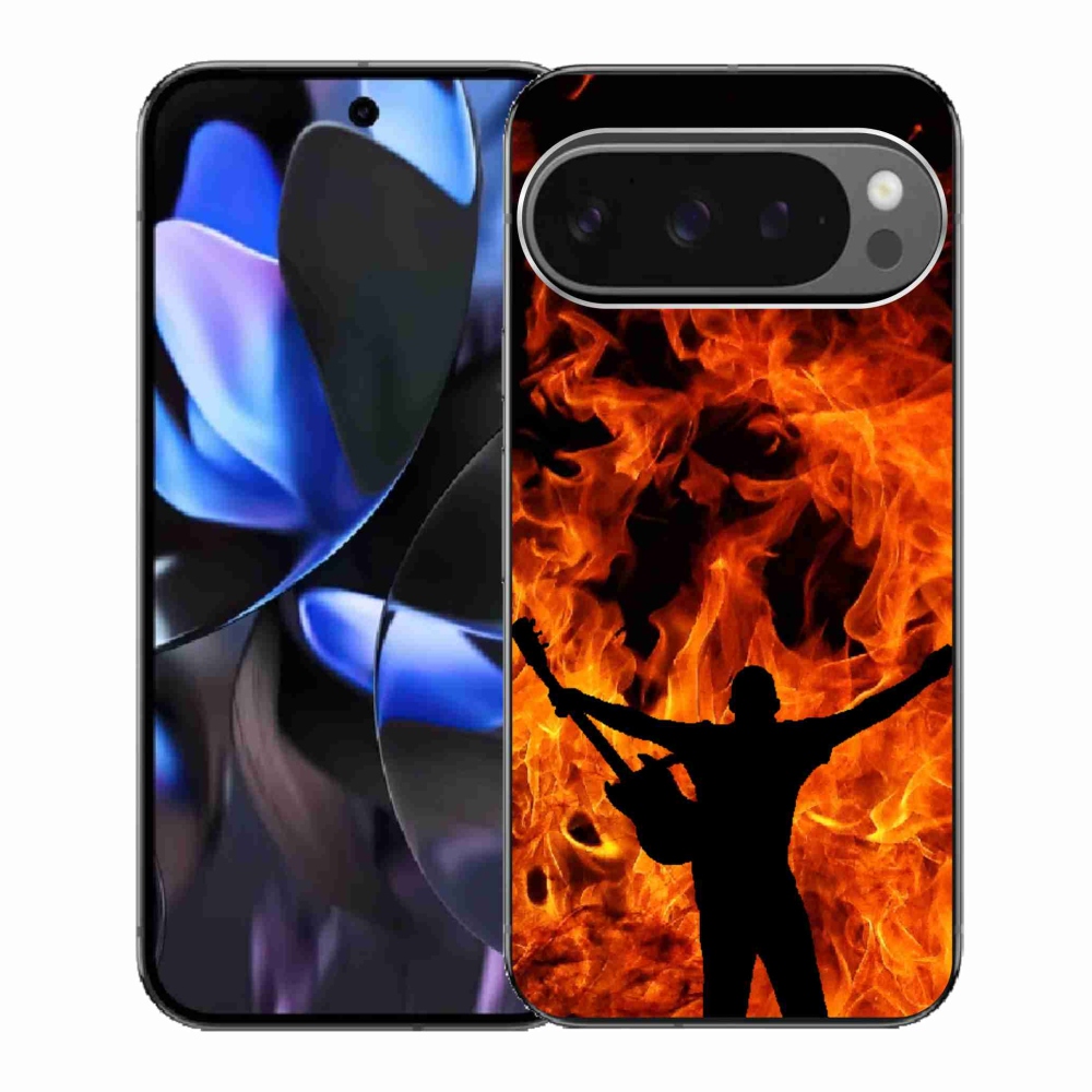 Gélový kryt mmCase na Google Pixel 9 Pro - muzikant a oheň