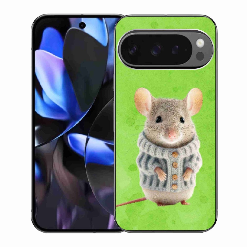 Gélový kryt mmCase na Google Pixel 9 Pro - myška vo svetri