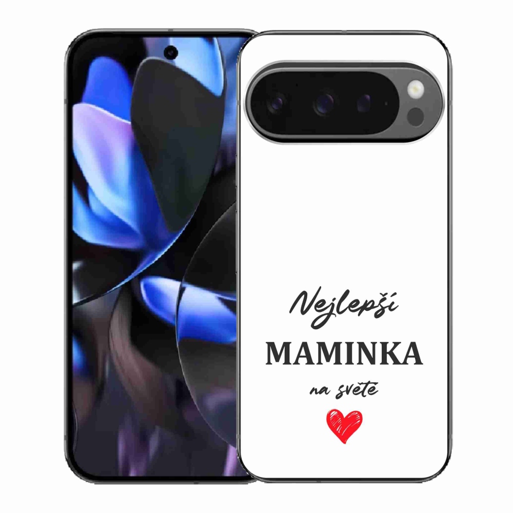 Gélový kryt mmCase na Google Pixel 9 Pro - najlepšia mamička 1 biele pozadie