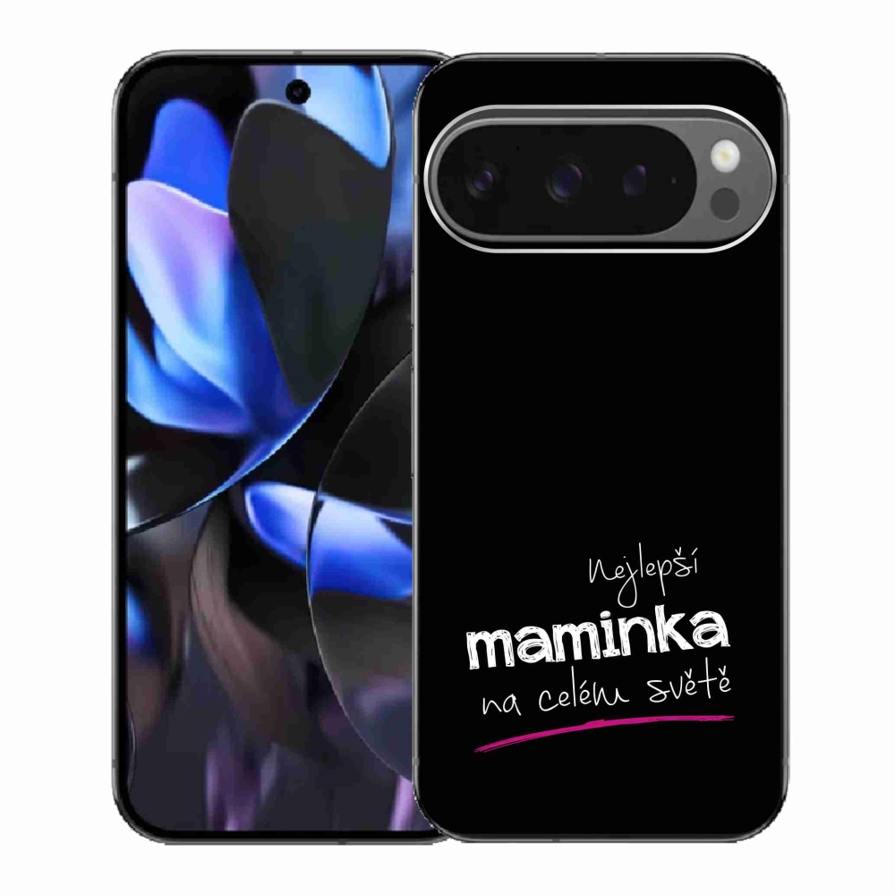 Gélový kryt mmCase na Google Pixel 9 Pro - najlepšia mamička 4 čierne pozadie