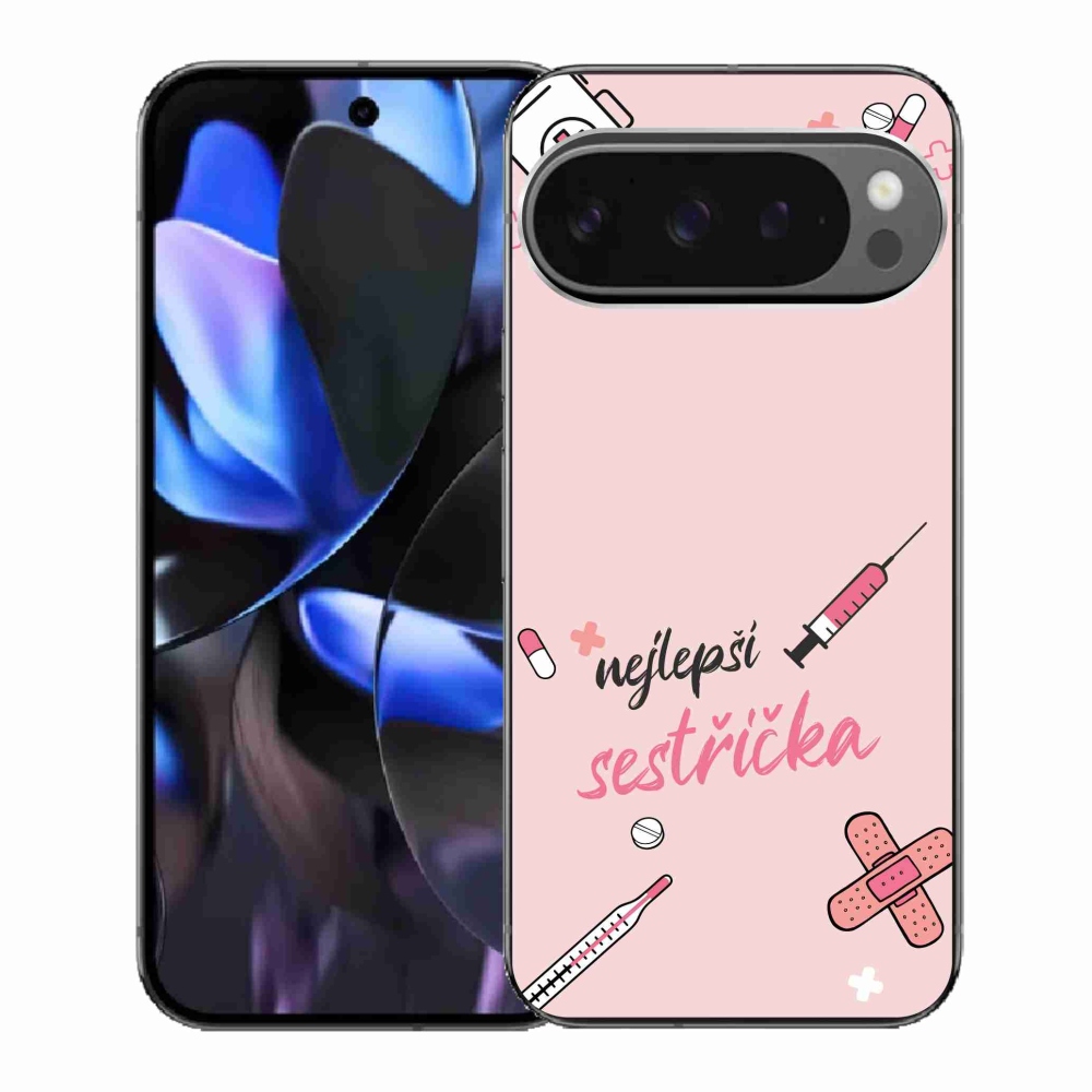 Gélový kryt mmCase na Google Pixel 9 Pro - najlepšia sestrička ružové pozadie