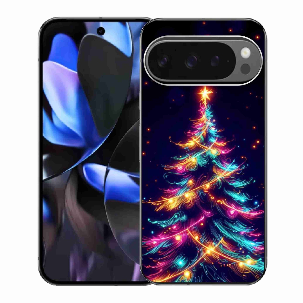 Gélový kryt mmCase na Google Pixel 9 Pro - neónový vianočný stromček