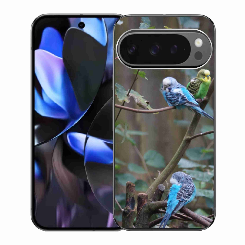 Gélový kryt mmCase na Google Pixel 9 Pro - papagáje na vetve