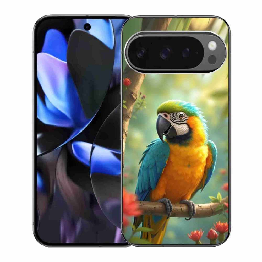 Gélový kryt mmCase na Google Pixel 9 Pro - papagáj ara modrožltá