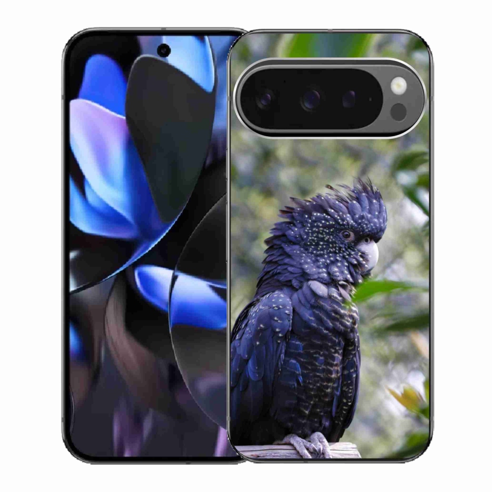 Gélový kryt mmCase na Google Pixel 9 Pro - papagáj kakadu čierny