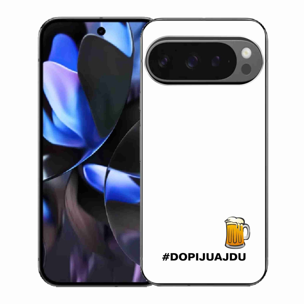 Gélový kryt mmCase na Google Pixel 9 Pro - pivný motív 1 biele pozadie