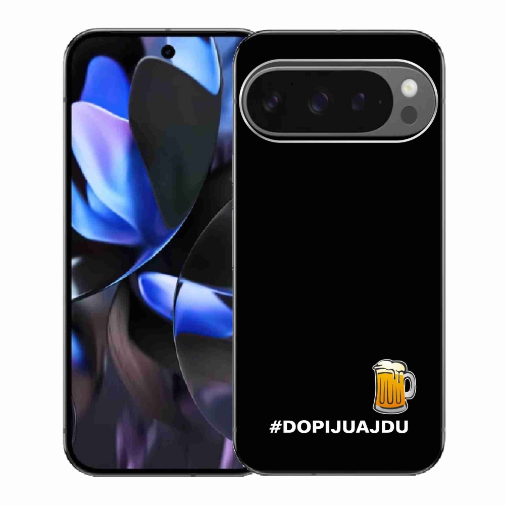 Gélový kryt mmCase na Google Pixel 9 Pro - pivný motív 1 čierne pozadie