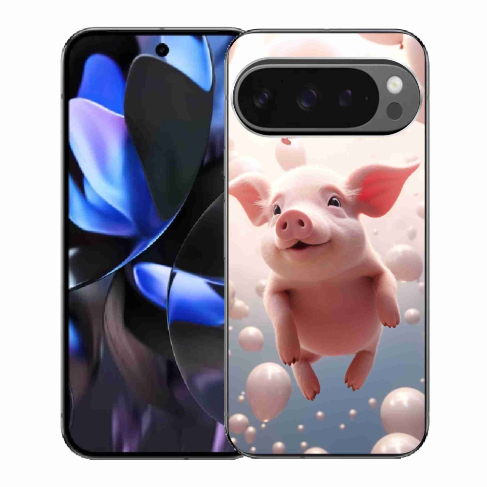 Gélový kryt mmCase na Google Pixel 9 Pro - prasiatko s balónikmi