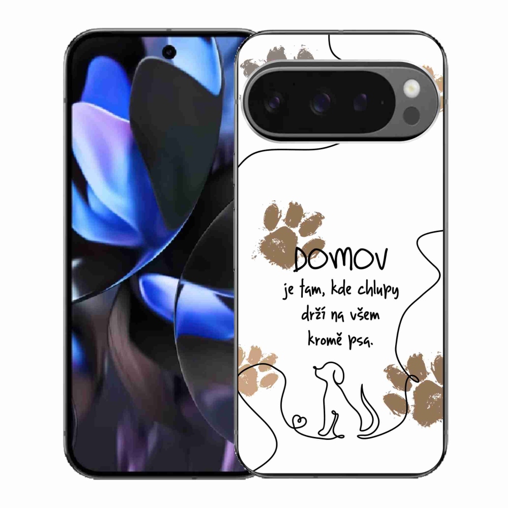 Gélový kryt mmCase na Google Pixel 9 Pro - psí motív biele pozadie