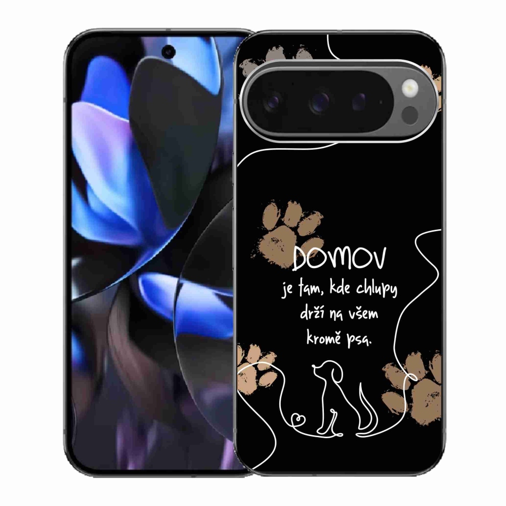 Gélový kryt mmCase na Google Pixel 9 Pro - psí motív čierne pozadie
