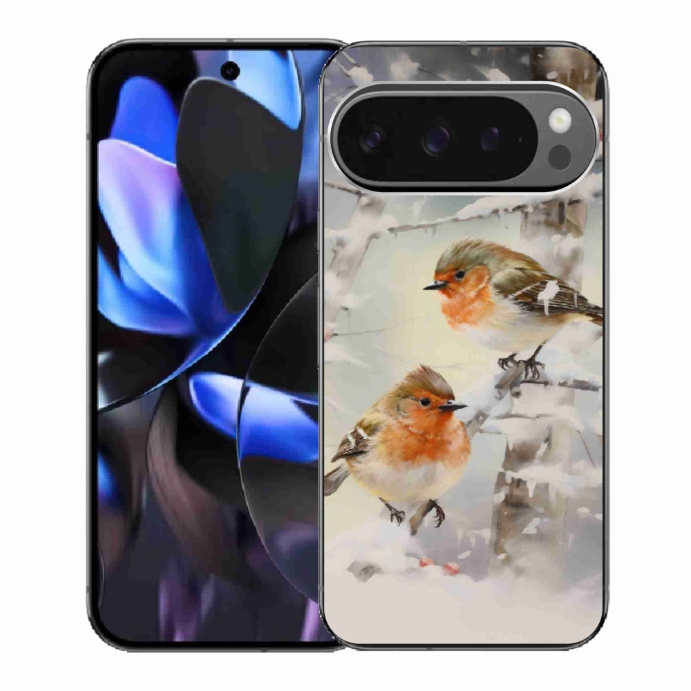 Gélový kryt mmCase na Google Pixel 9 Pro - vtáčiky v zime