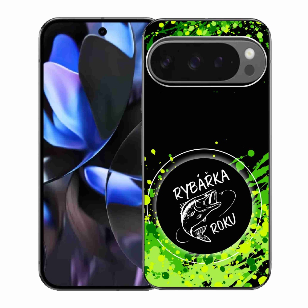 Gélový kryt mmCase na Google Pixel 9 Pro - rybárka roku čierne pozadie
