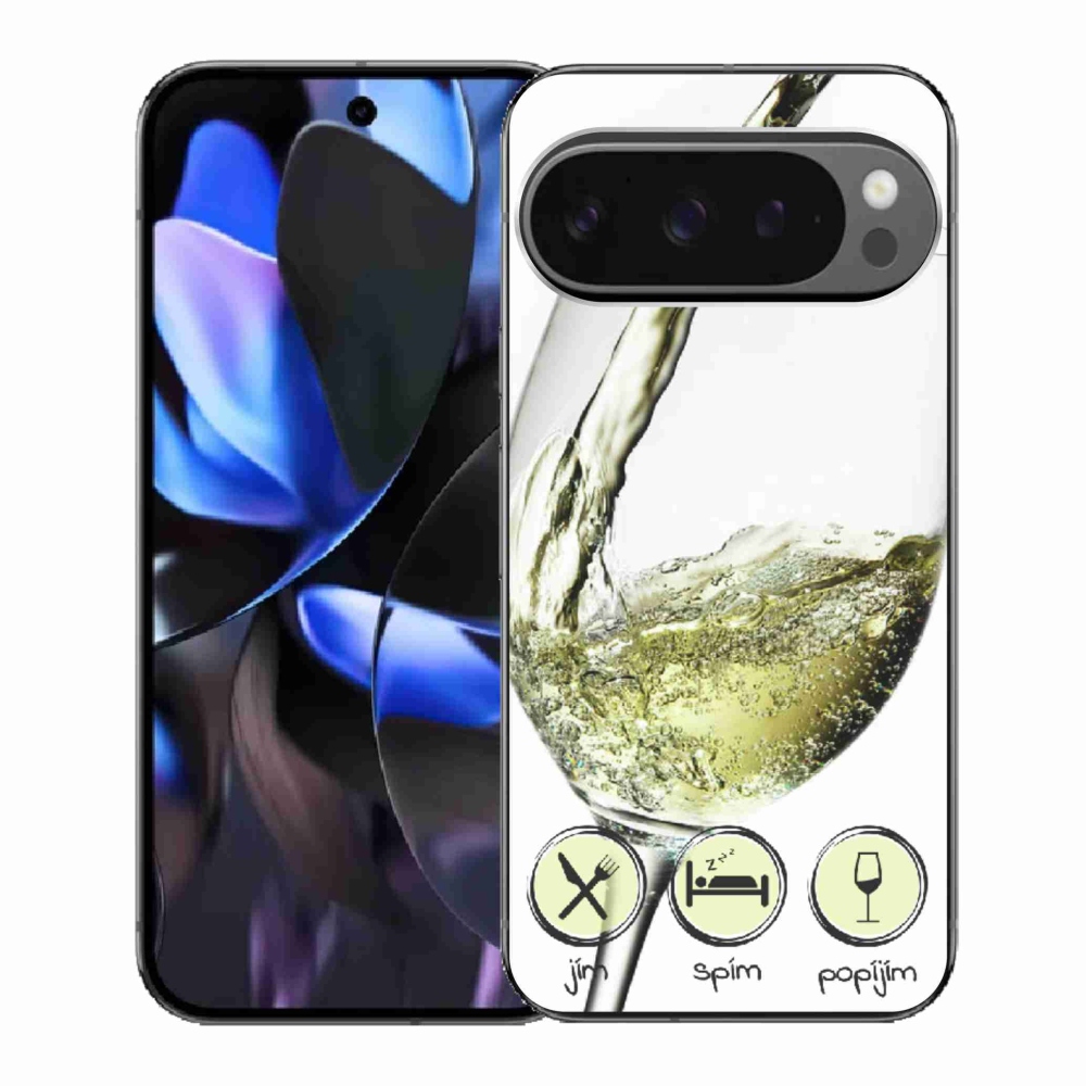 Gélový kryt mmCase na Google Pixel 9 Pro - pohár vína bielej
