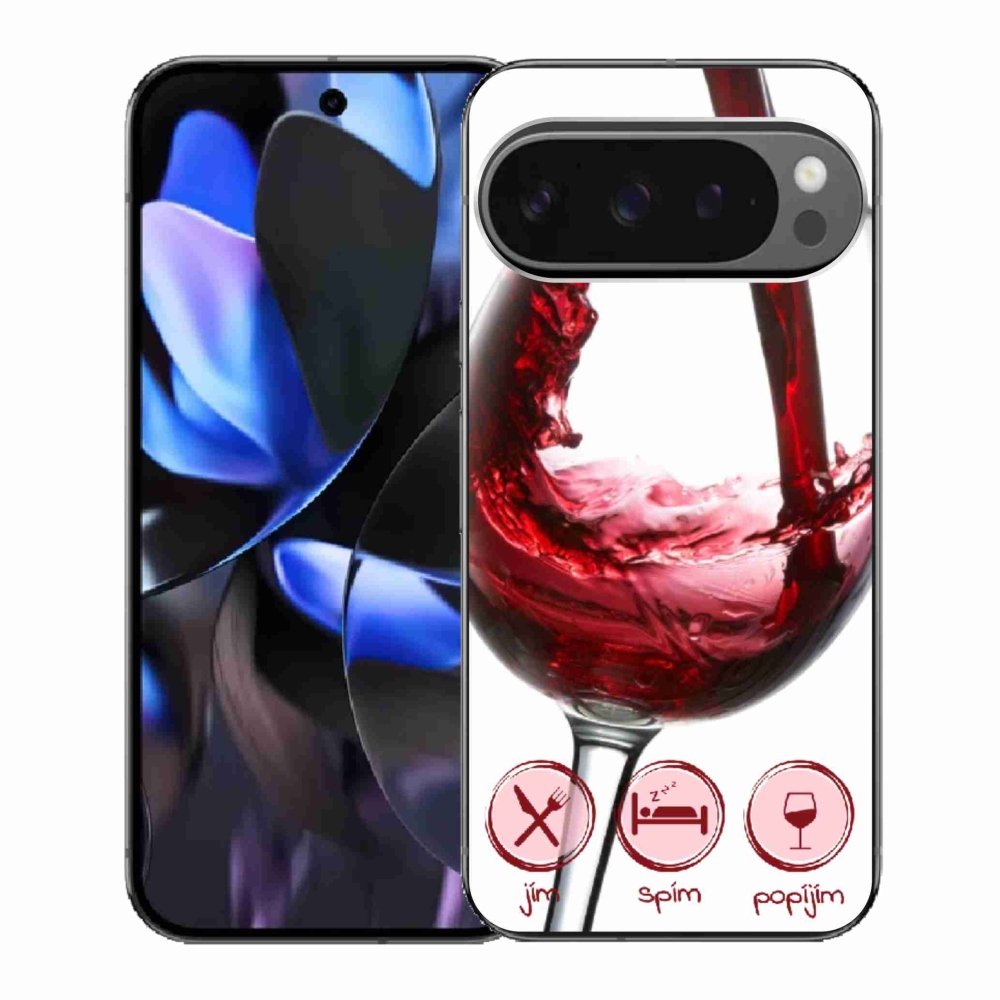 Gélový kryt mmCase na Google Pixel 9 Pro - pohár vína červené