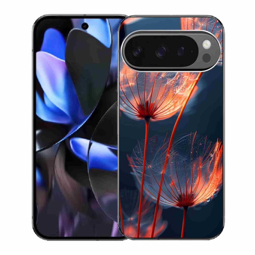 Gélový kryt mmCase na Google Pixel 9 Pro - svetielkujúce páperie