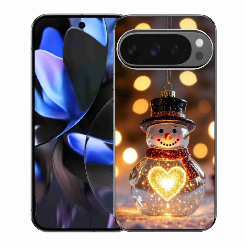 Gélový kryt mmCase na Google Pixel 9 Pro - svietiaci vianočný snehuliak