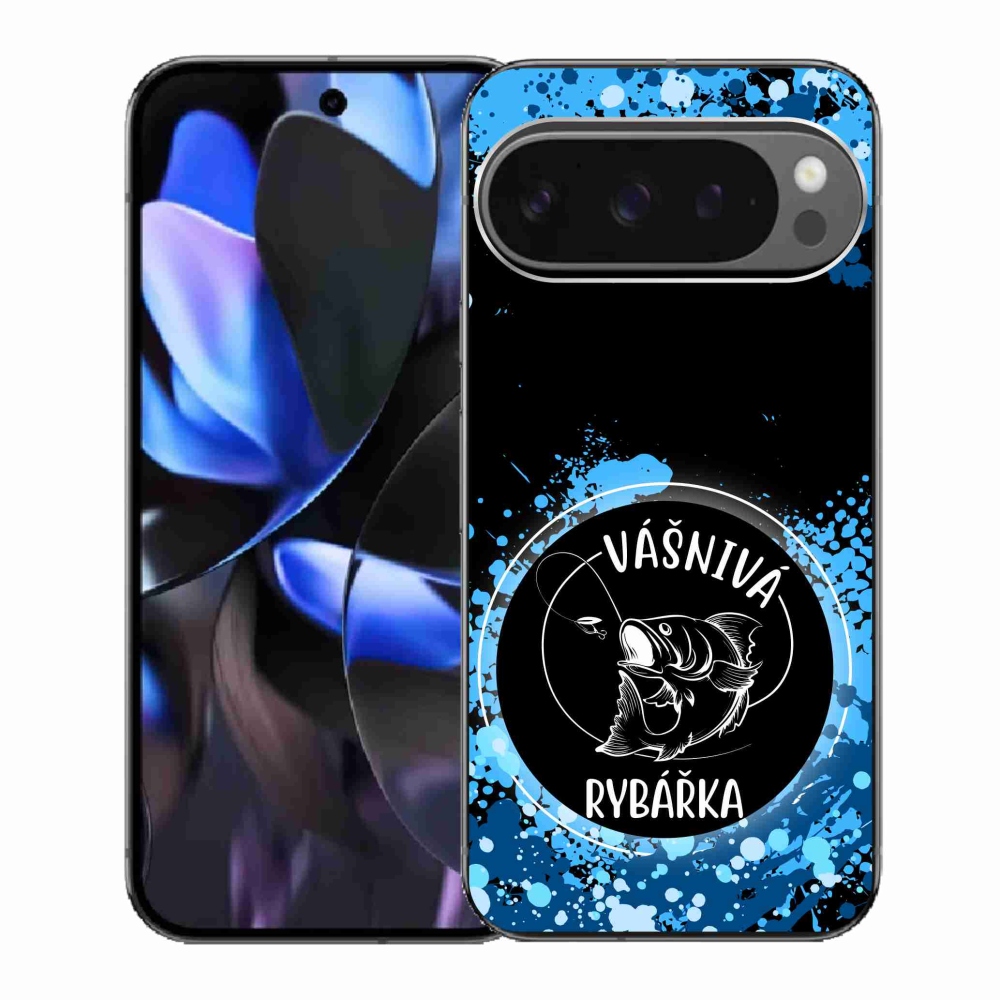 Gélový kryt mmCase na Google Pixel 9 Pro - vášnivá rybárka čierne pozadie