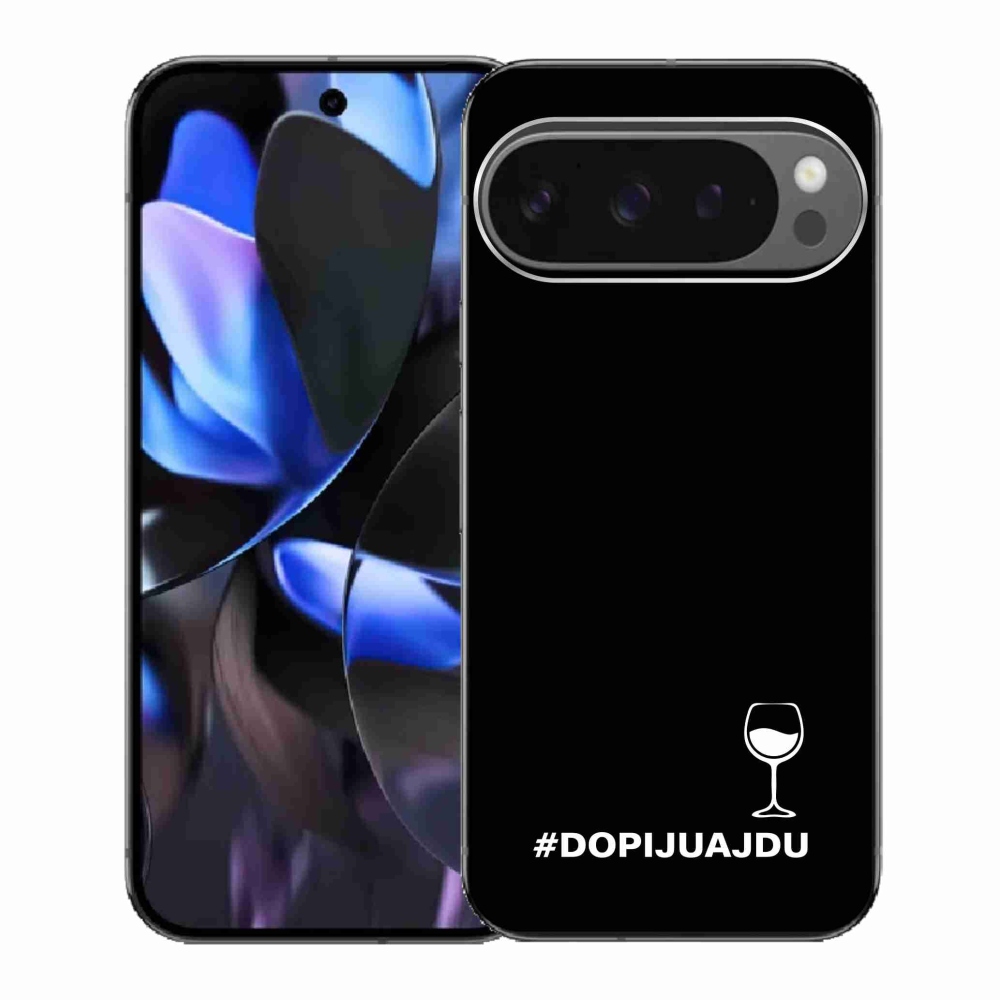 Gélový kryt mmCase na Google Pixel 9 Pro - vínny motív čierne pozadie