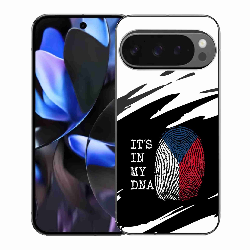 Gélový kryt mmCase na Google Pixel 9 Pro - vlajka odtlačok prsta čiernobiele pozadie