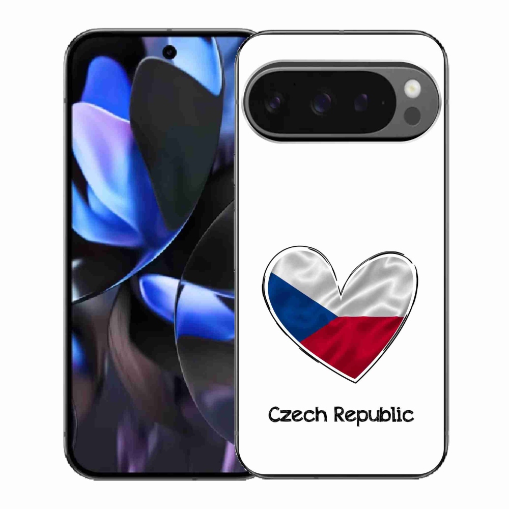 Gélový kryt mmCase na Google Pixel 9 Pro - vlajka srdca biele pozadie