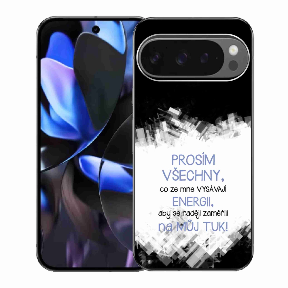 Gélový kryt mmCase na Google Pixel 9 Pro - vtipný text 1 modrý
