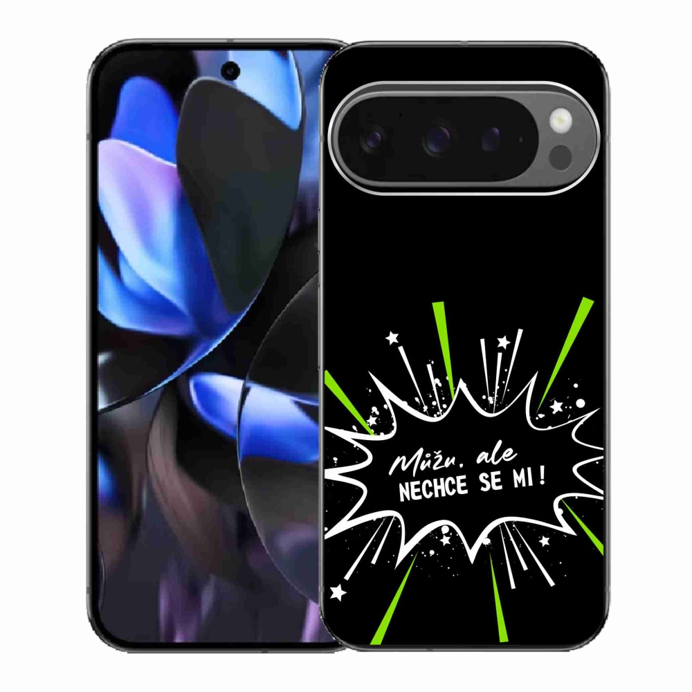 Gélový kryt mmCase na Google Pixel 9 Pro - vtipný text 11 čierne pozadie