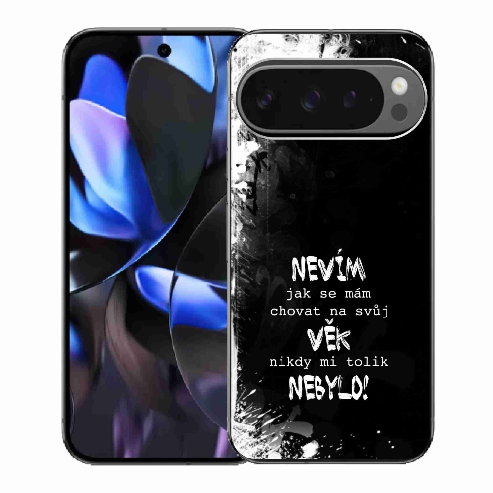 Gélový kryt mmCase na Google Pixel 9 Pro - vtipný text 14 čierne pozadie