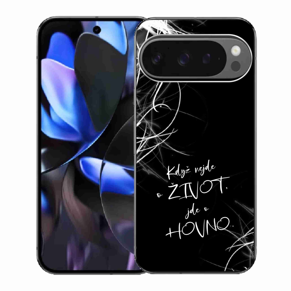 Gélový kryt mmCase na Google Pixel 9 Pro - vtipný text 16 čierne pozadie