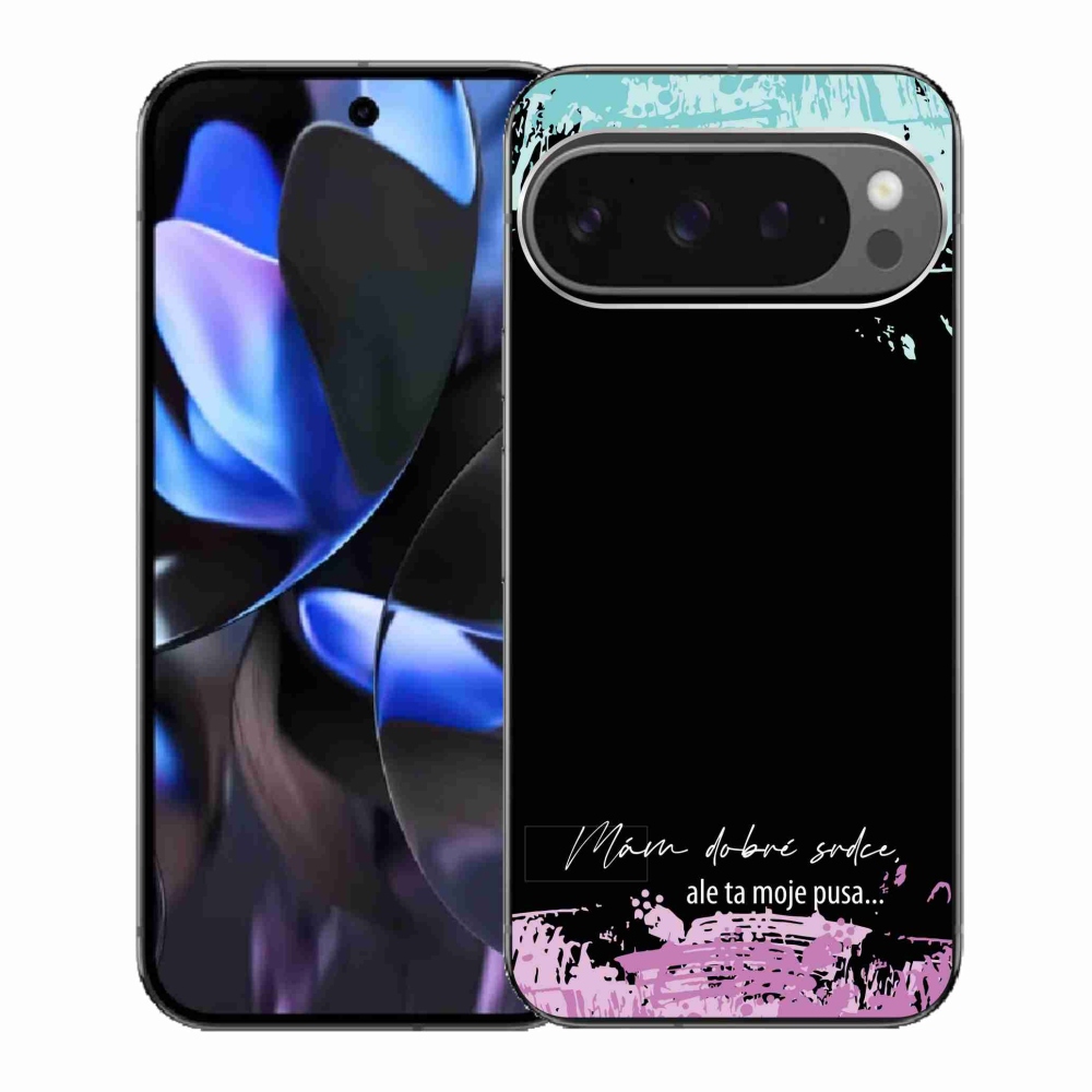 Gélový kryt mmCase na Google Pixel 9 Pro - vtipný text 3 čierne pozadie