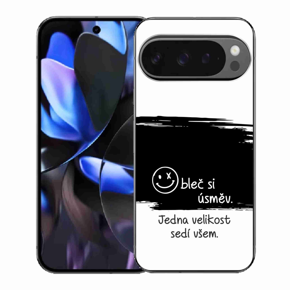 Gélový kryt mmCase na Google Pixel 9 Pro - vtipný text 8 čiernobiele pozadie