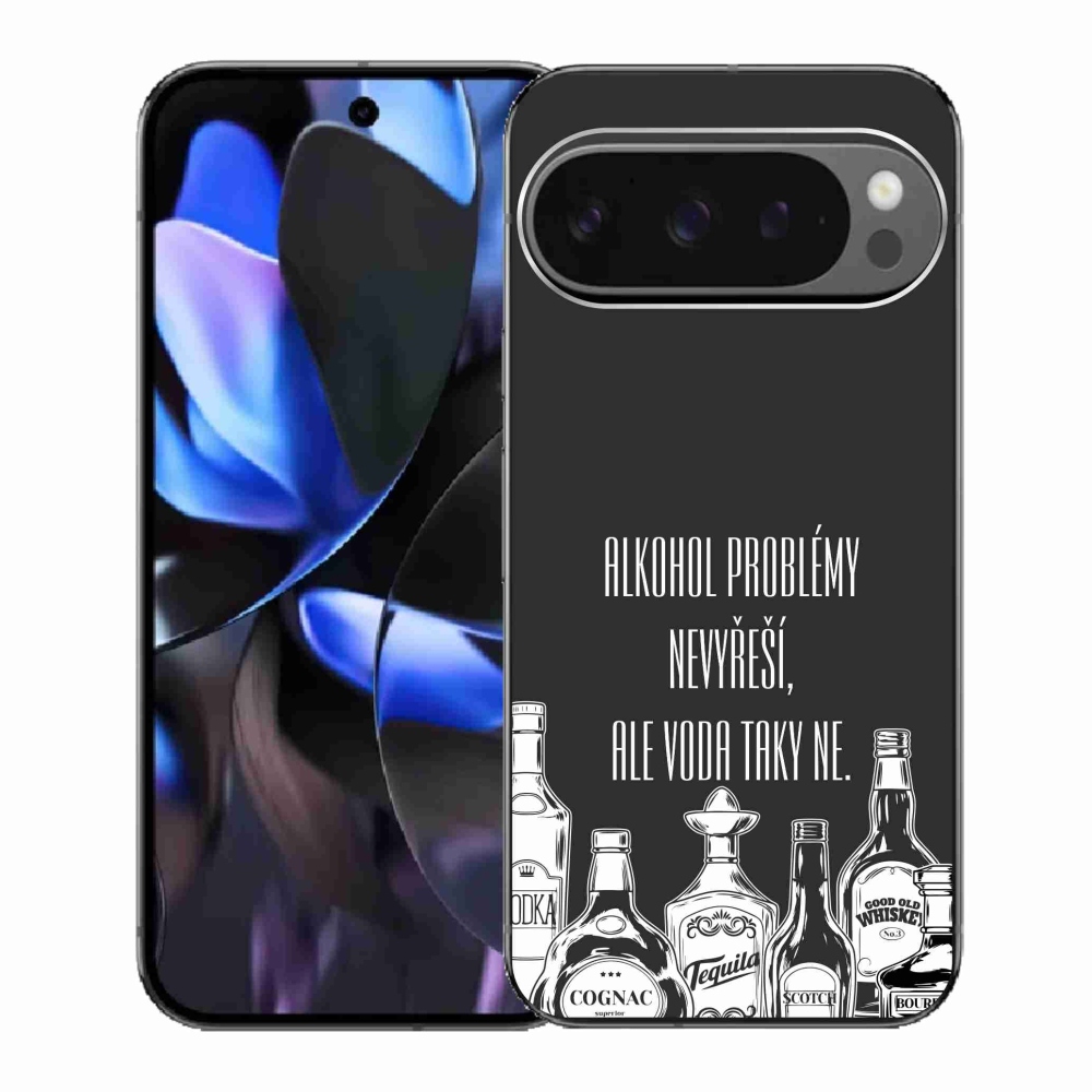 Gélový kryt mmCase na Google Pixel 9 Pro - vtipný text čierne pozadie