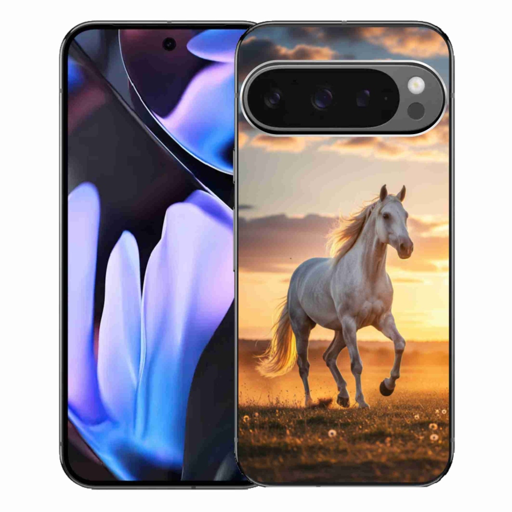 Gélový kryt mmCase na Google Pixel 9 Pro XL - bežiaci biely kôň 2