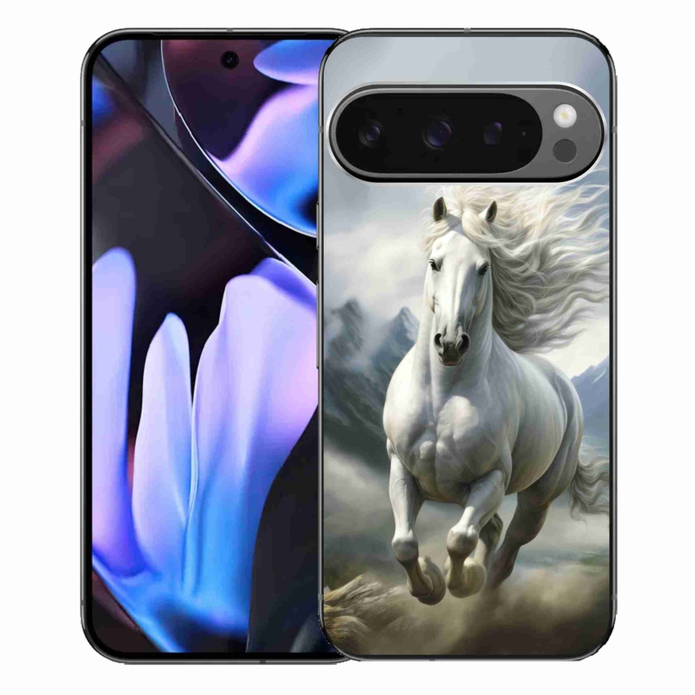 Gélový kryt mmCase na Google Pixel 9 Pro XL - bežiaci biely kôň 3