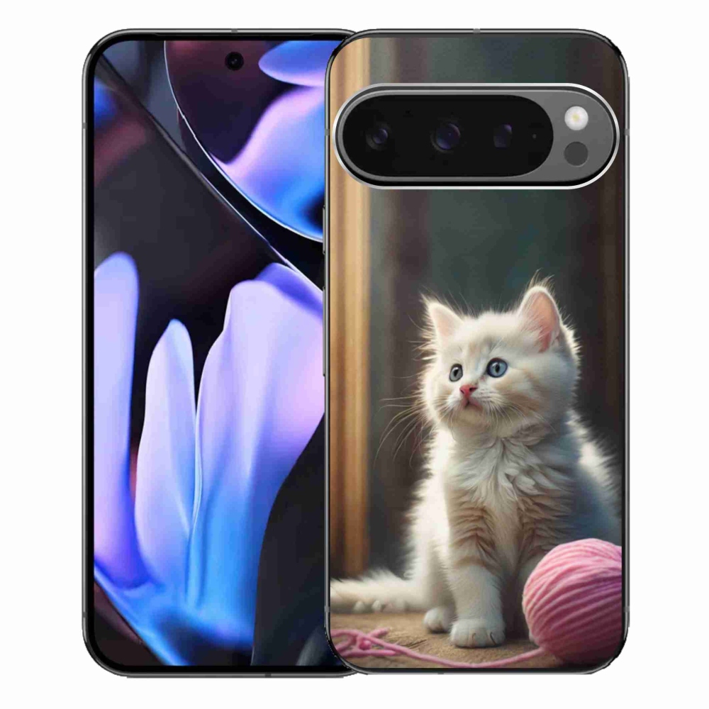 Gélový kryt mmCase na Google Pixel 9 Pro XL - biele mačiatko 2