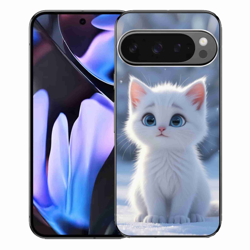 Gélový kryt mmCase na Google Pixel 9 Pro XL - biele mačiatko 3
