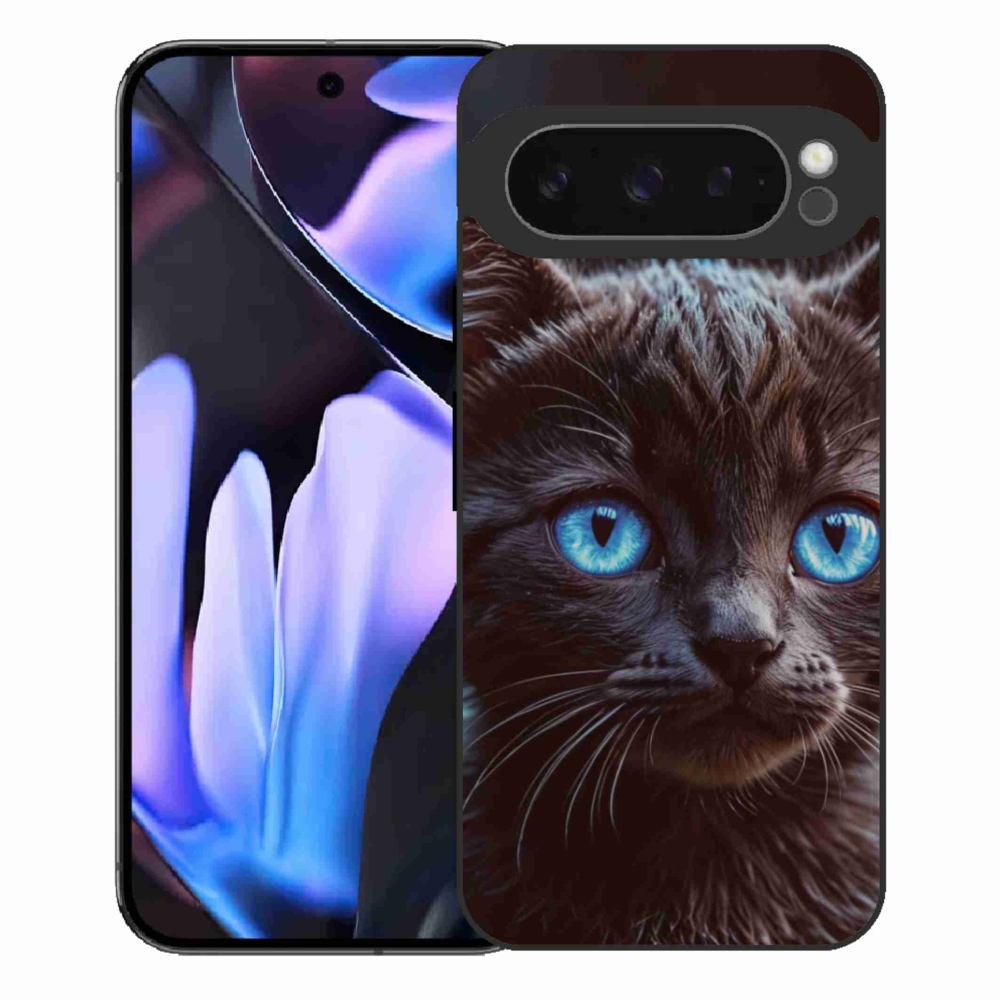 Gélový kryt mmCase na Google Pixel 9 Pro XL - čierne mačiatko 2