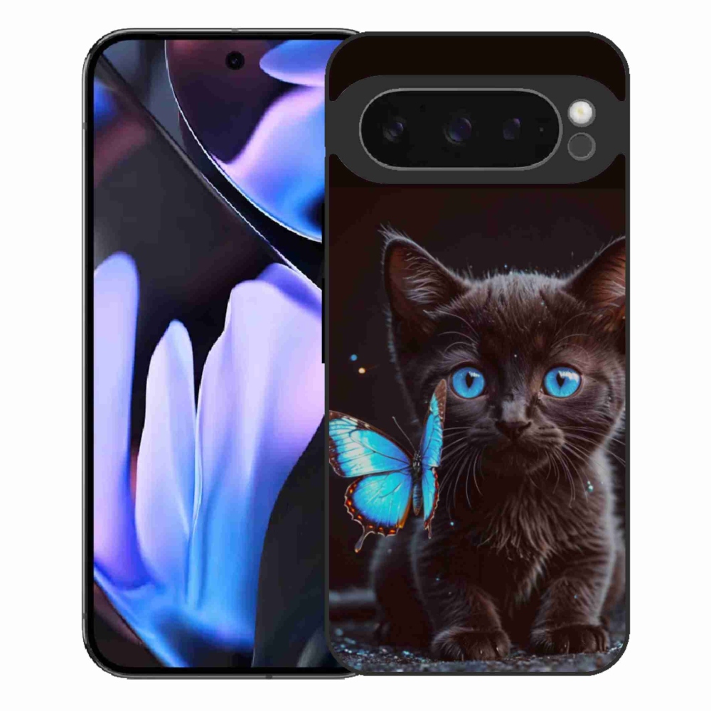Gélový kryt mmCase na Google Pixel 9 Pro XL - čierne mačiatko 3