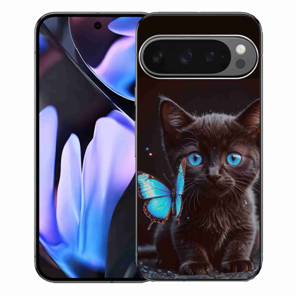 Gélový kryt mmCase na Google Pixel 9 Pro XL - čierne mačiatko 3