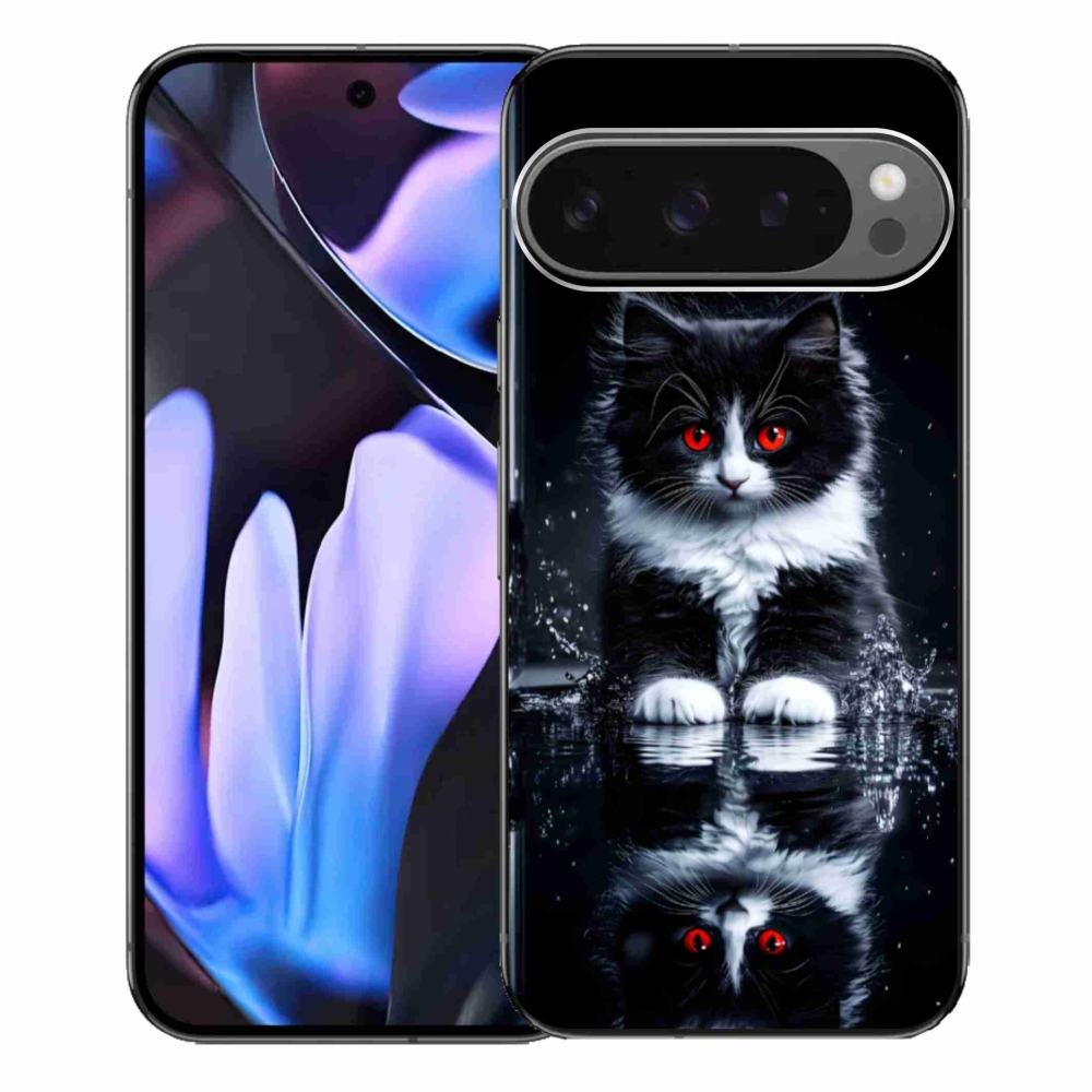 Gélový kryt mmCase na Google Pixel 9 Pro XL - čiernobiele mačiatko