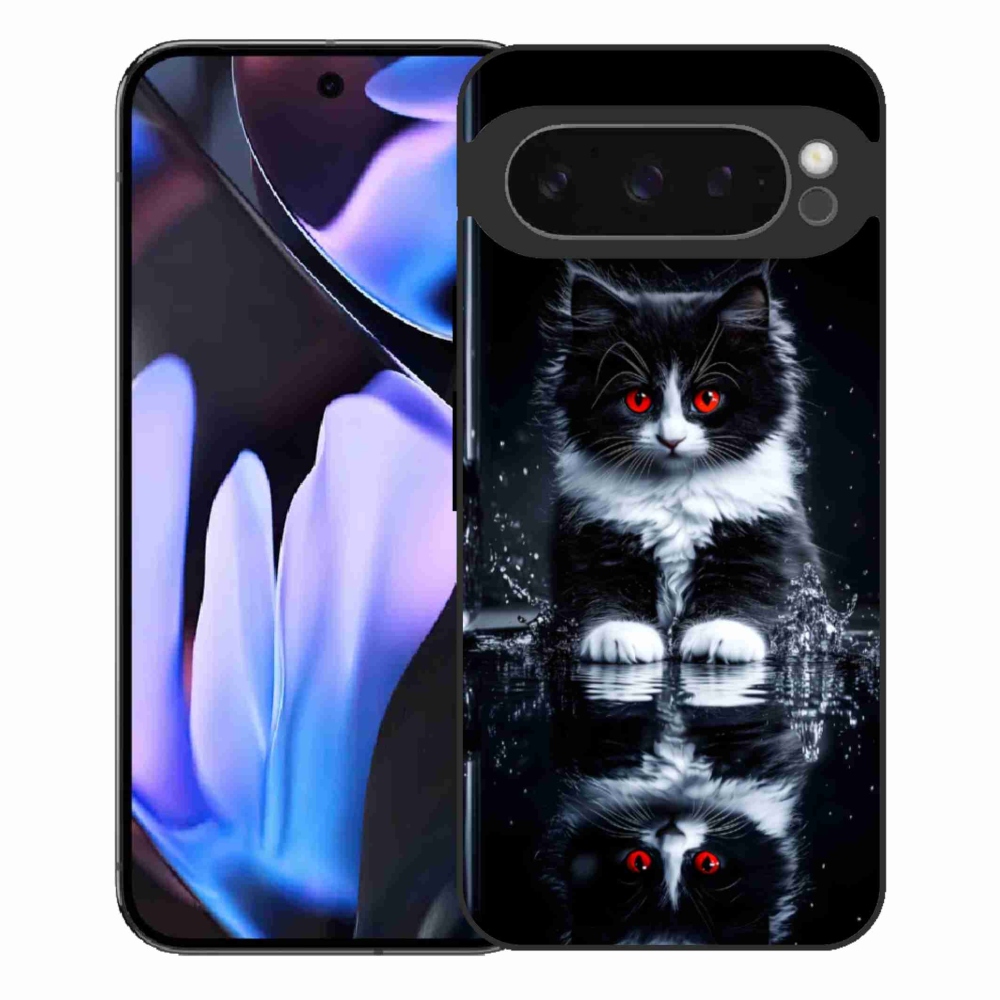 Gélový kryt mmCase na Google Pixel 9 Pro XL - čiernobiele mačiatko