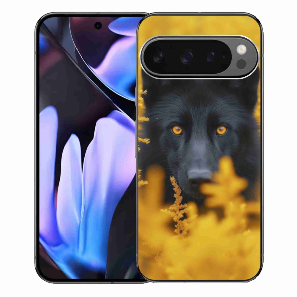 Gélový kryt mmCase na Google Pixel 9 Pro XL - čierny vlk 2