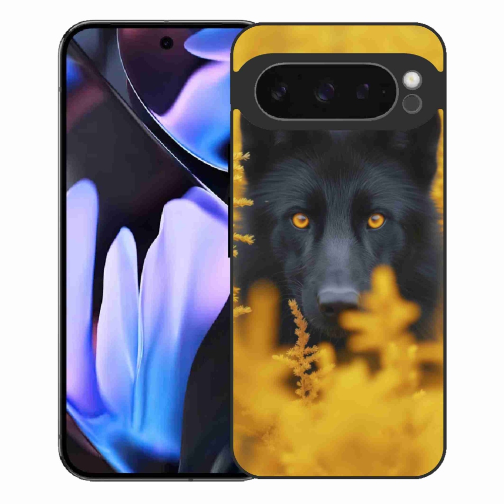 Gélový kryt mmCase na Google Pixel 9 Pro XL - čierny vlk 2