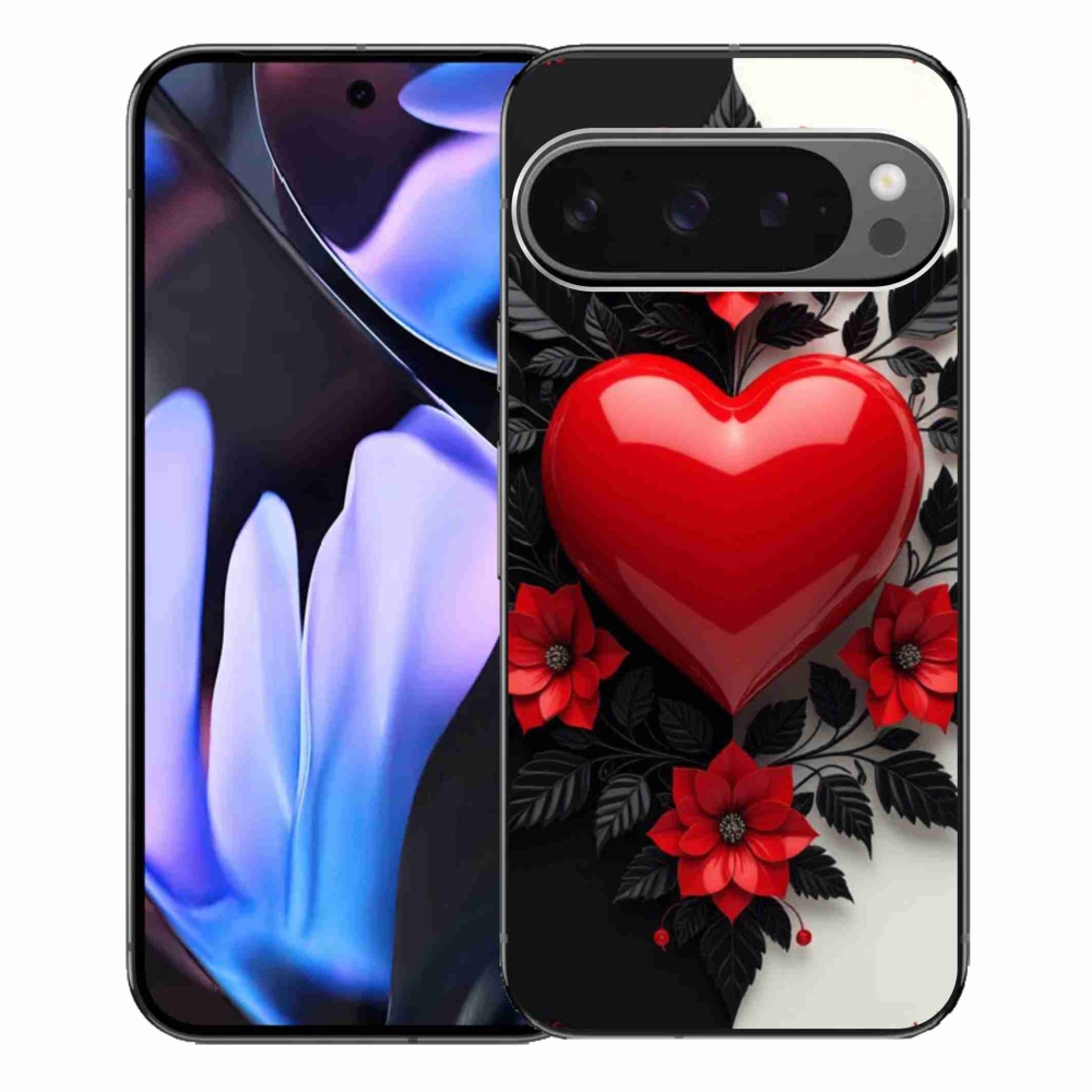 Gélový kryt mmCase na Google Pixel 9 Pro XL - červené srdce