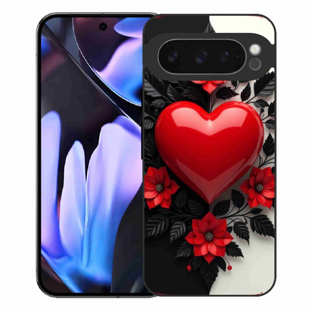 Gélový kryt mmCase na Google Pixel 9 Pro XL - červené srdce