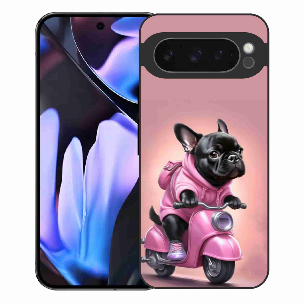 Gélový kryt mmCase na Google Pixel 9 Pro XL - francúzsky buldoček na skútri