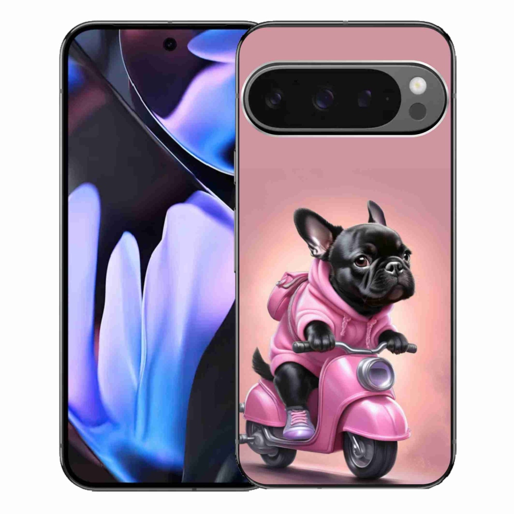 Gélový kryt mmCase na Google Pixel 9 Pro XL - francúzsky buldoček na skútri